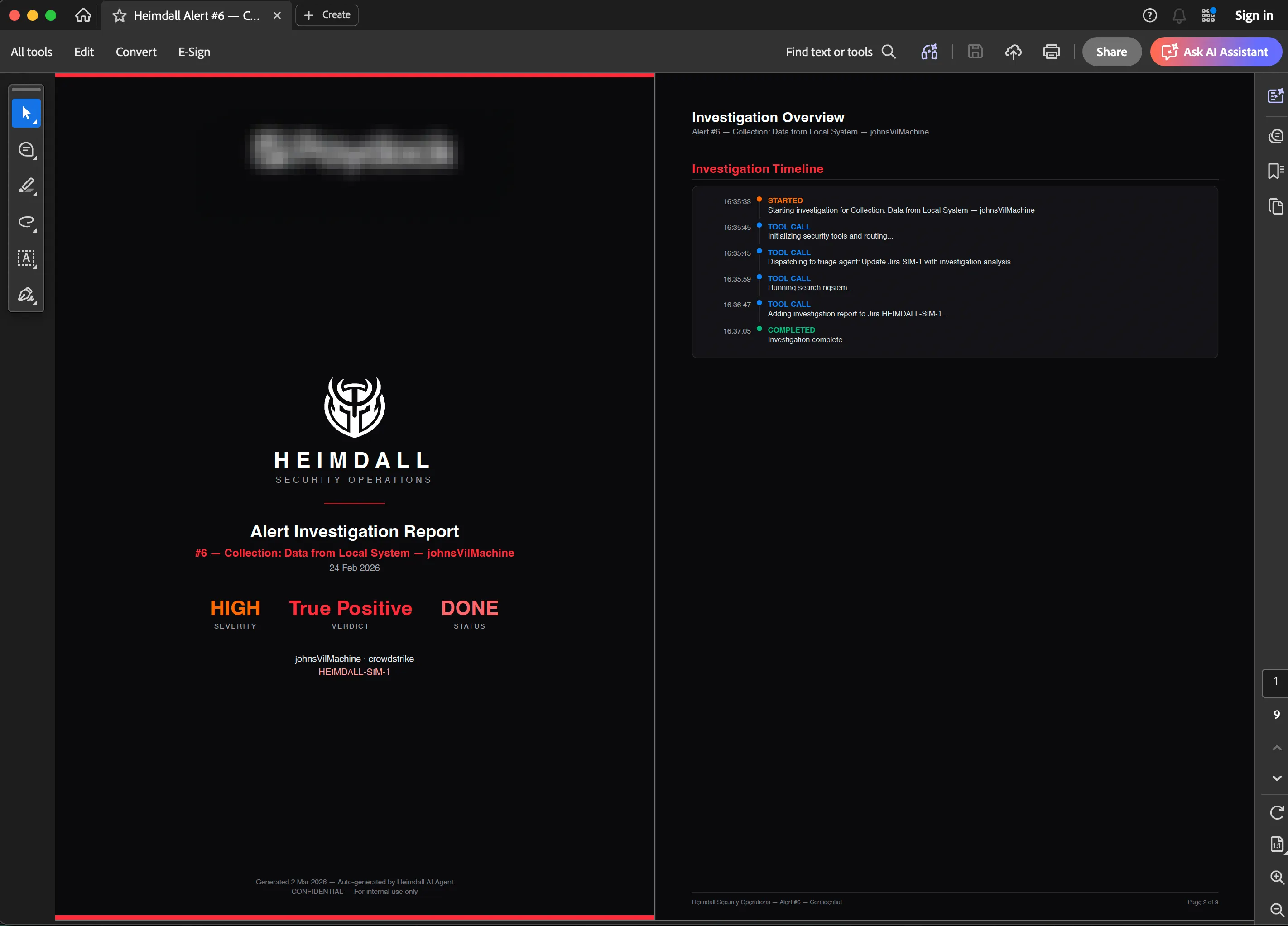 Heimdall PDF report page 1