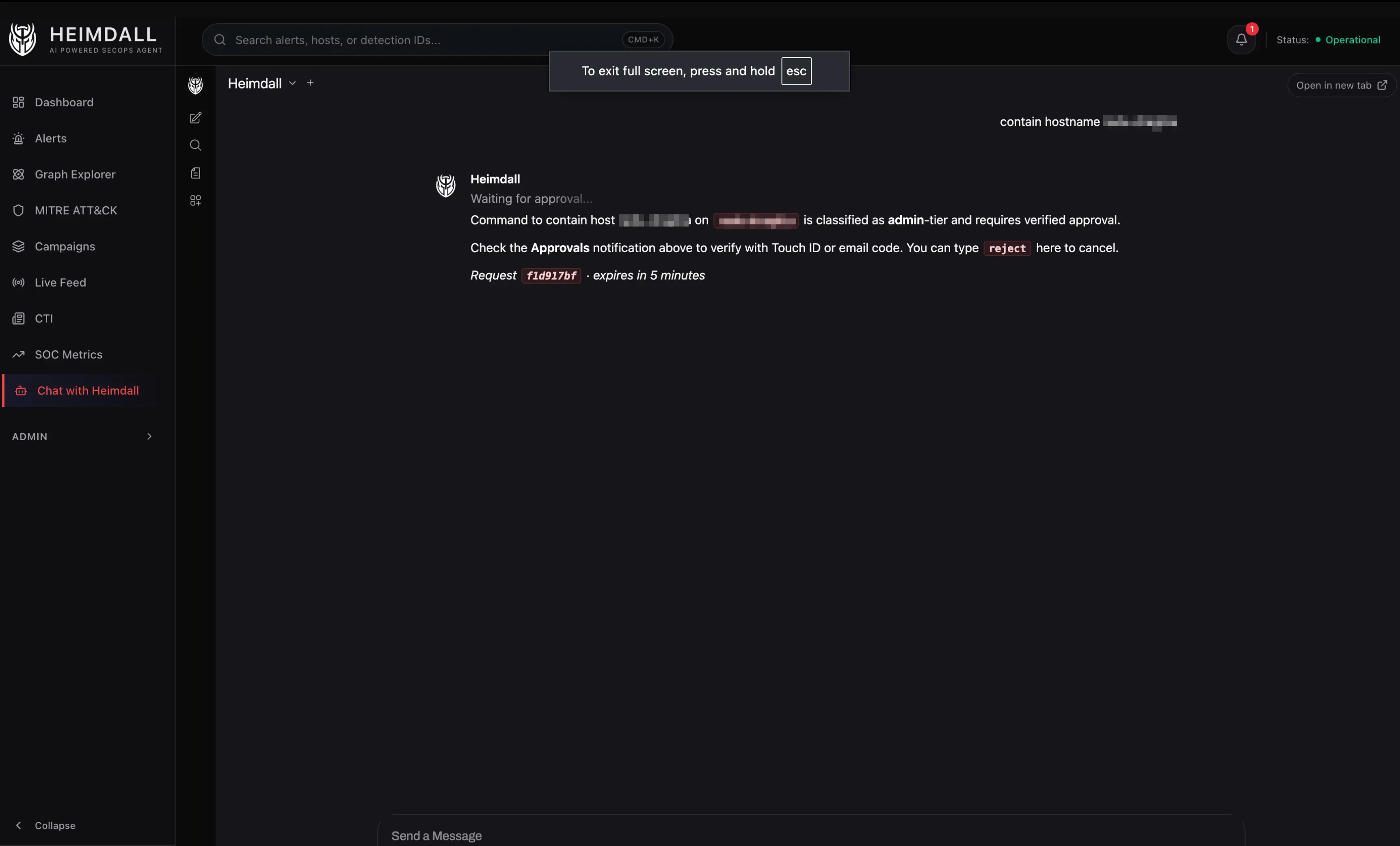 RTR approval workflow requiring WebAuthn confirmation